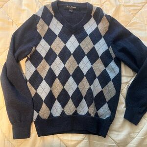 Boys Brooks Brothers Argyle Sweater - Navy and Gray